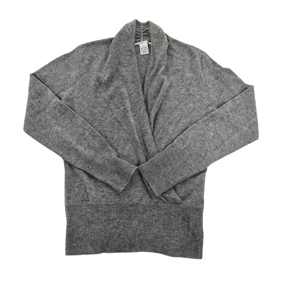 Evelyn Grace 100% Cashmere Gray Open Front Cardigan Sweater Women's S EUC - Picture 4 of 7